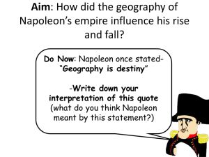 Napoleon's Geography: Rise and Fall Worksheet