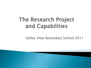 Research Project & Capabilities: Valley View Secondary School