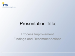 Process Improvement: Findings & Recommendations Presentation