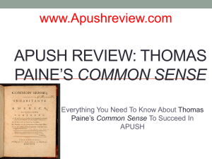 Thomas Paine's Common Sense: APUSH Review