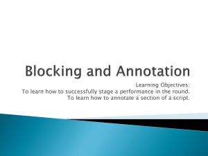 Staging & Annotation: Drama Lesson Plan
