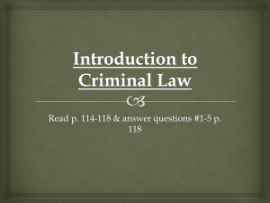 Introduction to Criminal Law