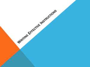 Writing Effective Instructions: A Guide