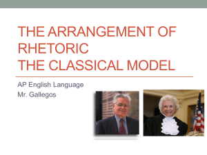 Classical Rhetoric Model: Ethos, Pathos, Logos