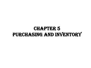 Purchasing & Inventory: Foodservice Management Chapter