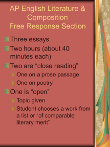 AP English Literature & Composition Essay Questions