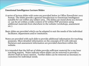 Emotional Intelligence (EI) Lecture Slides