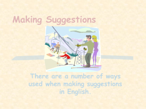 Making Suggestions