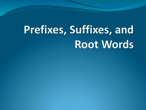 Prefixes and Suffixes: Word Recognition Skills