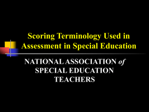 Scoring Terminology Used in Assessment in Special Education