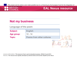 Analyzing 'Not My Business' Poem: Worksheet for Middle School