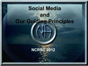 Social Media and Our Guiding Principles