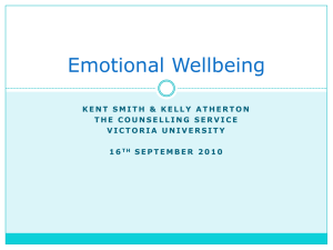 Emotional Wellbeing - Victoria University of Wellington