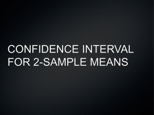 51. PERFORMING CONFIDENCE INTERVAL FOR TWO