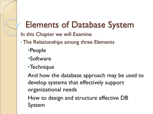 Database System Elements: Design & Planning