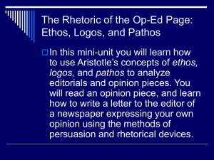 Rhetoric of Op-Eds: Ethos, Logos, Pathos Analysis