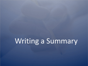 Writing a Summary: A Comprehensive Guide