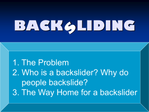 Backsliding Pt.4 The Way Home