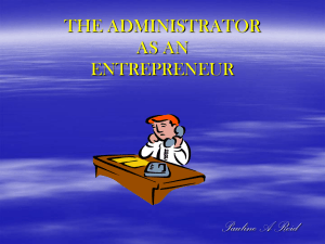 the administrator as an entrepreneur