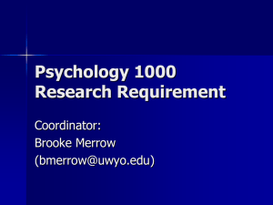 Psychology 1000 SONA Presentation