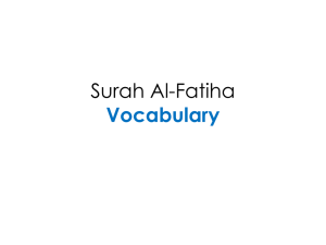 Surah Al-Fatiha Vocabulary: Islamic Terms & Meanings