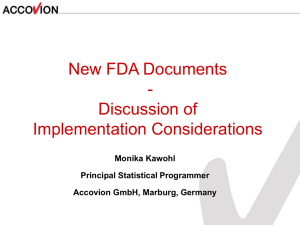 FDA Data Standards Implementation: CDISC, SDTM, ADaM