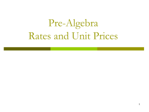 Rates and Unit Prices: Pre-Algebra Presentation