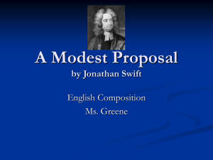 A Modest Proposal by Jonathan Swift