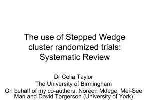 The use of Stepped Wedge cluster randomized trials: Systematic