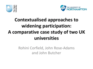 Contextualised approaches to widening participation