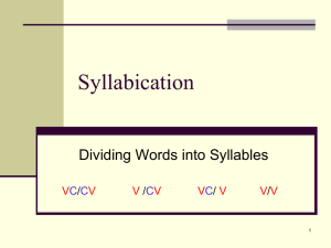 Syllabication Fall 2013