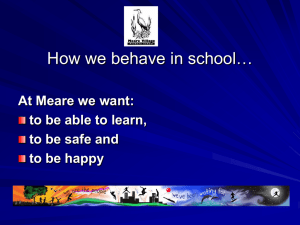 How we behave in school… - Meare Village Primary School
