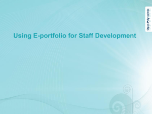 Using E-portfolio for Staff Development
