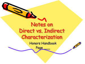 Direct vs. Indirect Characterization Notes