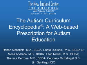 Autism Curriculum Encyclopedia®: Web-Based Education