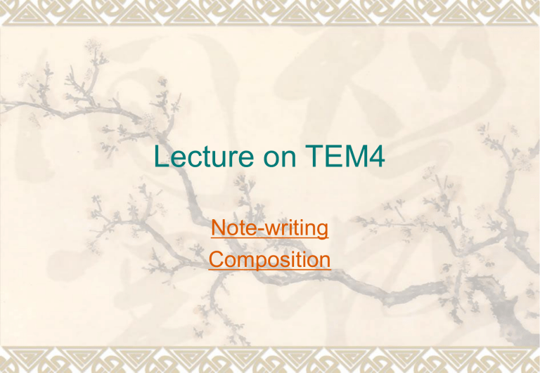 Example Tem4 Questions TEM4