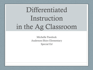 Differentiated Instruction in Ag Classroom
