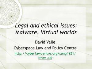 Virtual Worlds - Cyberspace Law and Policy Centre