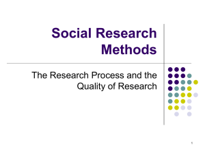 Social Research Methods: Quality & Process
