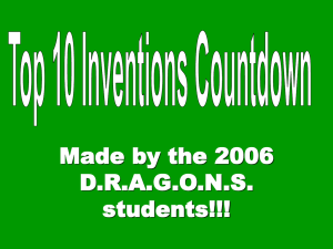 Top 10 Inventions: A Student Countdown