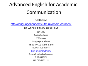 Advanced English for Academic Communication