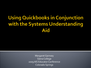 Using Quickbooks in Conjunction with the Systems