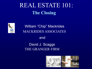 REAL ESTATE 101: - MACKRIDES ASSOCIATES AT LAW