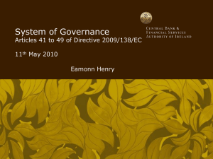 Solvency II - Central Bank of Ireland