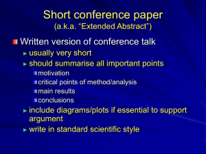 Conference Paper Guide: Writing Effective Short Papers