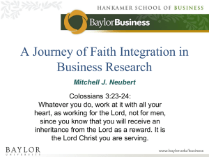 Faith Integration in Business Research
