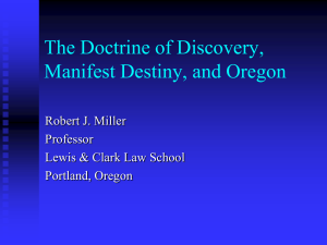Doctrine of Discovery, Manifest Destiny, and Oregon
