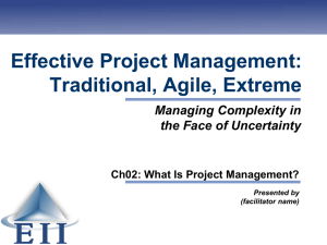 Effective Project Management: Agile, Traditional, Extreme