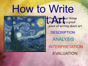 How to Write About Art: Description, Analysis, Interpretation