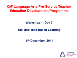 Talk & Task-Based Learning: Teacher Workshop